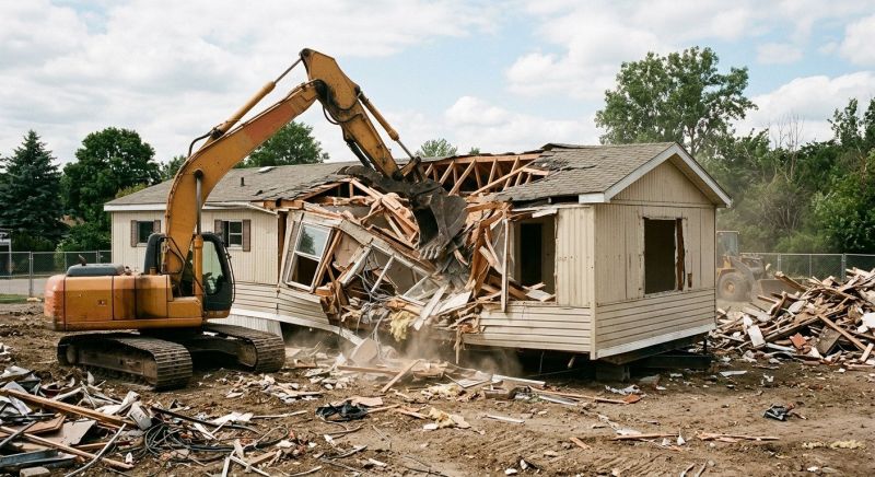 Double Wide Demolition in Sacramento, CA