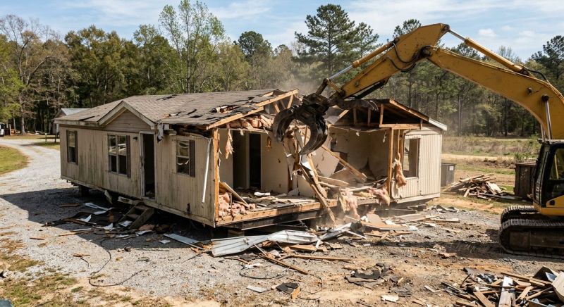 Double Wide Demolition in Sacramento, CA