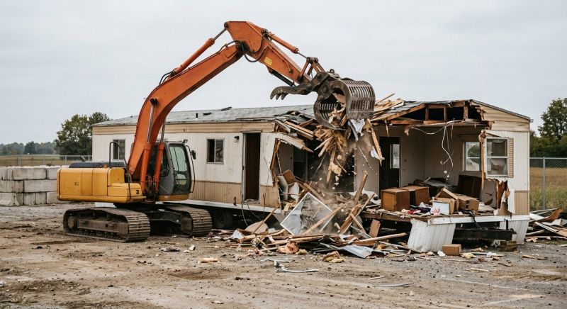 Double Wide Demolition in Sacramento, CA