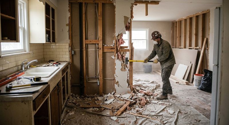 Kitchen Wall Demolition in Sacramento, CA