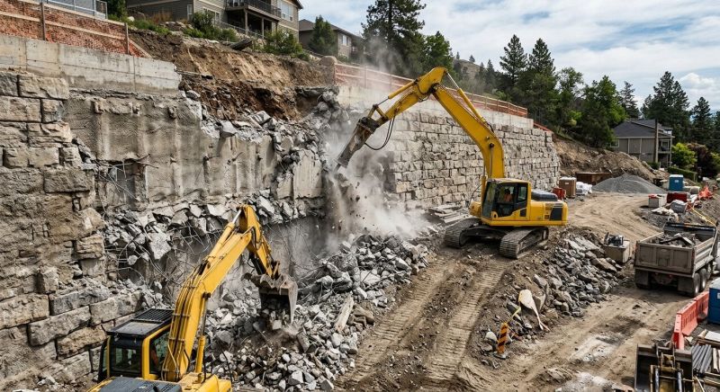Retaining Wall Demolition in Bergen County, NJ